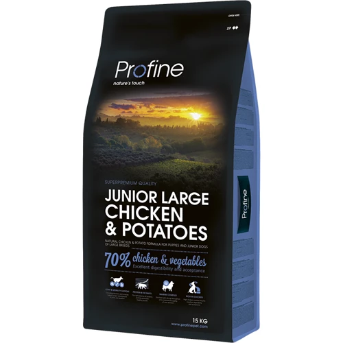 Сухой корм для щенков и молодых собак крупных пород Profine Junior Large Chicken с курицей и картофелем 15 кг (8595602517381)