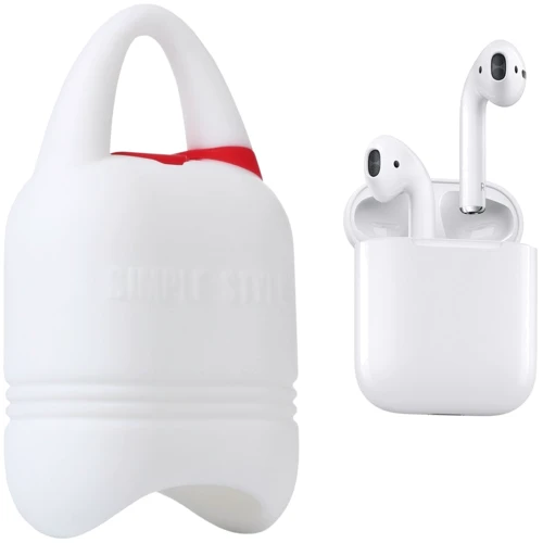 Чехол для наушников Becover Case Kindon i-Smile with Belt White IPH1430 (702345) for Apple AirPods