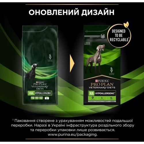 Сухой корм Pro Plan Veterinary Diets HA Hypoallergenic для щенков и взрослых собак 1.3 кг (7613039278512): Основные ингредиенты Соя, Кукуруза