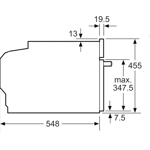 Духова шафа електрична Bosch CMG7241W1: Розміри 45.5х59.4x54.8 см