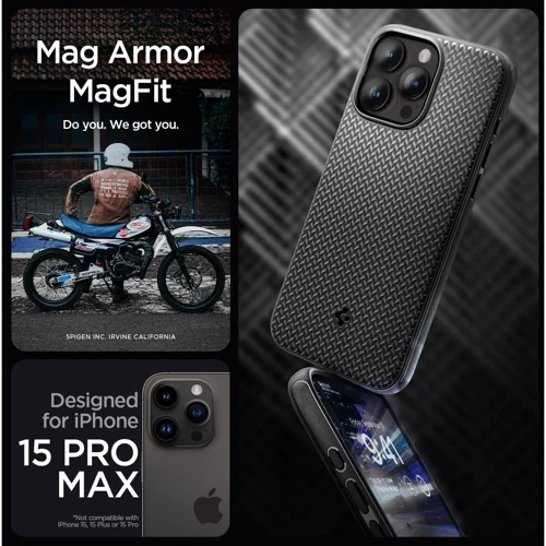 Чехол для iPhone Spigen Core Armor MagFit Matte Black (ACS06467) or iPhone 15 Pro: Цвет черный