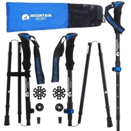 Треккинговая палка Mountain Goat Pro+ Black/Blue 43-130см (MG0007)