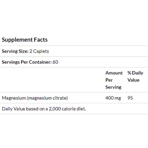Bluebonnet Nutrition, Magnesium Citrate, 400 mg, 120 Caplets (731): Форма випуску таблетки