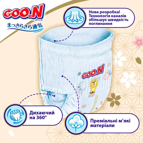 Трусики-підгузки GOO.N Premium Soft, 7 3XL унисекс, 22 шт (F1010101-160): Тип Подгузники-трусики