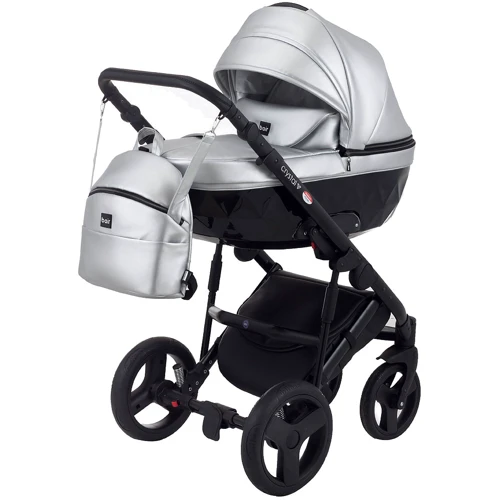 Коляска 2 в 1 Bair Crystal 100% кожа BC-31 серебро перламутр — черный (624452): Количество блоков 1
