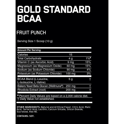 Аминокислота для спорта Optimum Nutrition Gold Standard BCAA 280 g /28 servings/ Fruit Punch: Вкус Без вкуса