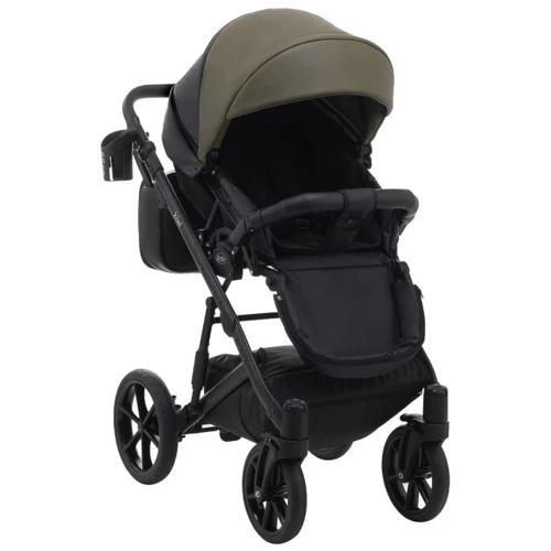 Универсальная коляска 2 в 1 Bair Kiwi кожа 100% BK-11/15 хаки - черный (625454): Ширина шасси 58