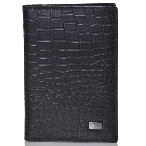 Чоловіча обкладинка для паспорта Wanlima чорна (W620437901491-black)