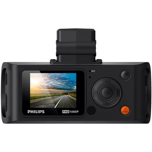 Philips CVR700 GPS: Оснащение g-сенсор, аккумулятор, дисплей, микрофон, печать даты и времени на видео, регистрация GPS-координат