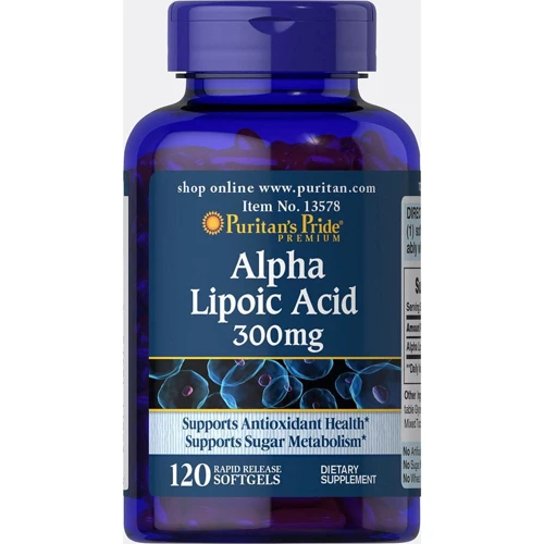 Puritan's Pride Alpha Lipoic Acid 300 mg 120 Softgels Альфа-ліпоєва кислота