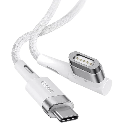 Кабель Baseus Cable USB-C to Laptop MacBook Zinc Magnetic L-shaped Port 60W 2m White (CATXC-W02): Тип USB-C - L-shaped Port