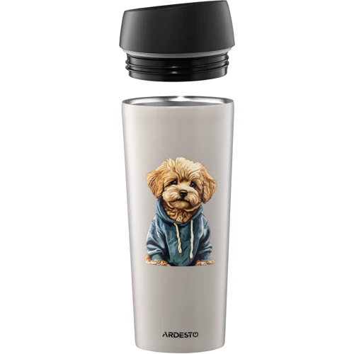 Термокухоль Ardesto Coffee Time Maltipoo 450 мл, бежевий (AR2645MP): Матеріал колби Нержавеющая сталь