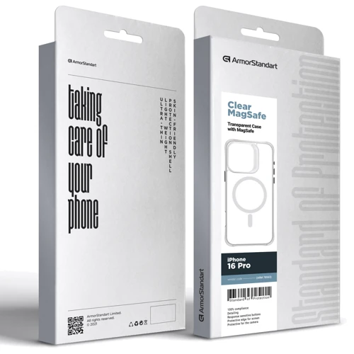 Чохол для iPhone ArmorStandart Clear Magsafe Transparent для iPhone 16 Pro (ARM78563): Колір прозрачный