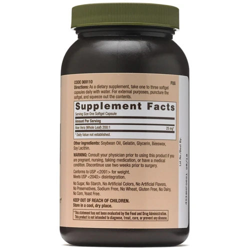 GNC Aloe Vera 90 caps: Форма выпуска Капсулы