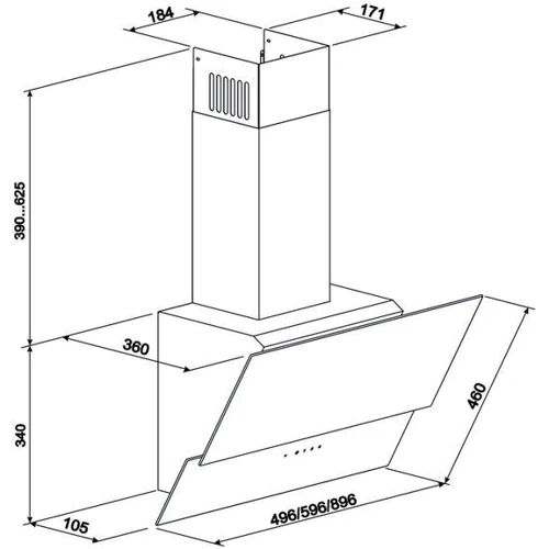 Вытяжка Eleyus Element 700 60 BG: Материал корпуса металл / стекло