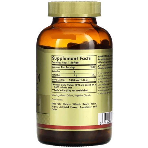 Solgar Soya Lecithin Cоевый лецитин 1360 мг 180 капсул: Тип Лецитин