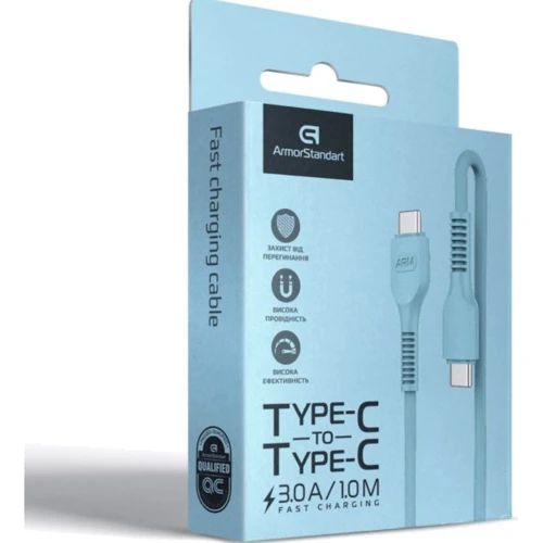 Кабель ArmorStandart Cable USB-C to USB-C 3A 1m Blue (ARM65292) фото 4