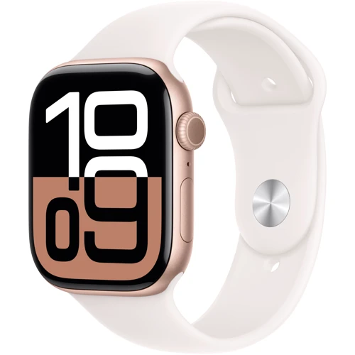 Apple Watch Series 10 42mm GPS + Cellular Rose Gold Aluminium Case with Light Blush Sport Band - S/M (MWX93)