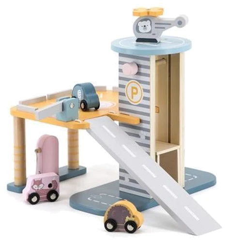 Деревянный игровой набор Viga Toys PolarB Паркинг, 3 уровня (44029): Тип с множеством поворотов
