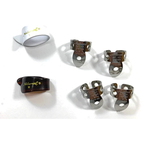 Медиатор Набор медиаторов PLANET WAVES National Pick Variety Pack - Finger and Thumb Picks 6 Pack Stainless Steel