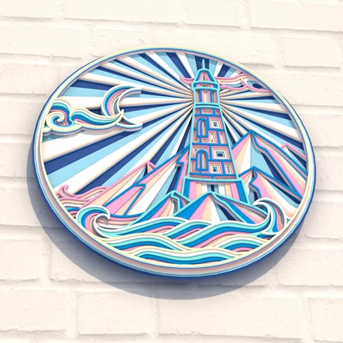 Деревянная картина-раскраска Wortex Woods Пейзаж Маяк 30х30 (3DP30003)