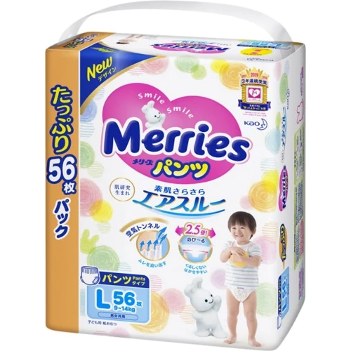 Подгузники-трусики Merries Ultra Jumbo L 9-14 кг 56 шт (4901301259721)