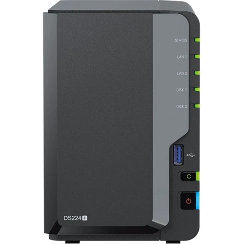 Мережевий накопичувач (NAS) Synology DiskStation DS224+: Слоти для дисків 2x2,5" или 3,5" HDD/SSD с интерфейсом SATA