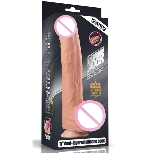 Фаллоимитатор LoveToy Dual Layered Silicone 11" Nature Cock