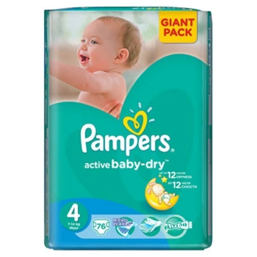 PAMPERS Active Baby-Dry Maxi Giant 76 (7-14 кг)