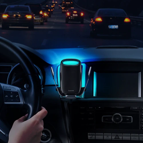 Держатель Baseus Car Holder Air Vent Wireless Charger Milky Way 15W Black (WXHW02-01) фото 7
