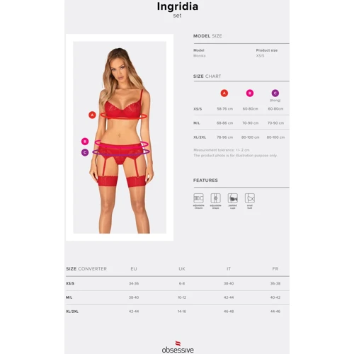Комплект Obsessive Ingridia 3-pcs set XL/2XL