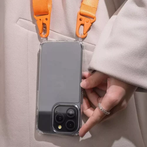 Чехол для iPhone WAVE Clear Case with Strap Orange for iPhone 15 фото 6