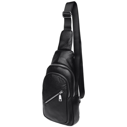 Чоловіча сумка-слінг Borsa Leather чорна (k16603-black): Країна виробник Україна