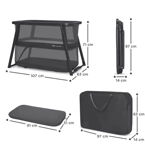 Ліжко-манеж 4 в 1 Kinderkraft Sofi Plus Grey (KLSOFIPLGRY0000): Колеса Нет