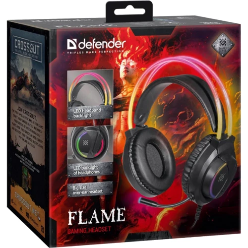 Навушники Defender Flame RGB Black (64555): Тип кріплення оголовные