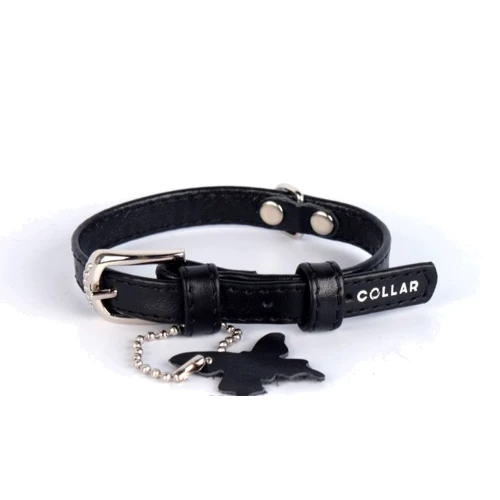 Ошейник Collar Glamour без украшений 12 мм 21-29 см черный (4820152560681)