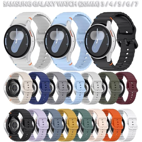 BeCover Strap Ribbed Tape Lite Gray для Samsung Galaxy Watch (20mm) 4 40mm-44mm/5 40-44mm/6 40-44mm/7 40-44mm (712045): Сумісність з брендом Samsung