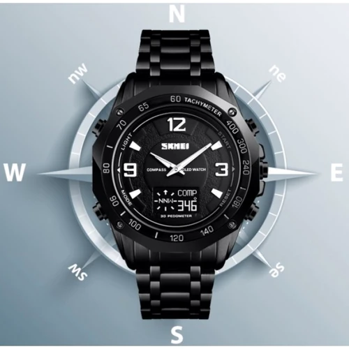 Наручний годинник Skmei Kompass PRO Black 1465: Водонепроникність 3 ATM