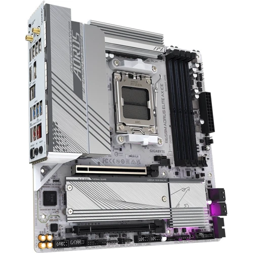 GIGABYTE B650M AORUS ELITE AX ICE: Разъемы на плате USB Type-C, USB 3.2 Gen 1, USB 2.0, СОМ, SATA 3.0, M.2