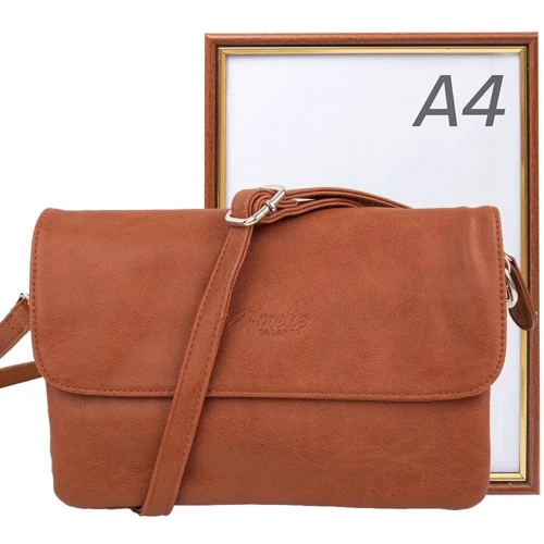 Женская сумка через плечо Amelie Galanti коричневая (A8188-red-br): Пол Женский