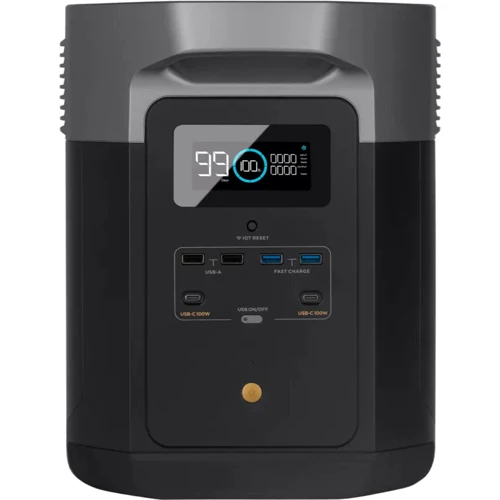 Зарядная станция EcoFlow DELTA Max 2000 2016Wh 2400W (DELTA2000-UK) CN-переходник для EU розетки в комплекте: Особенности модели Управление со смартфона, Wi-Fi, Дисплей, Чистая синусоида