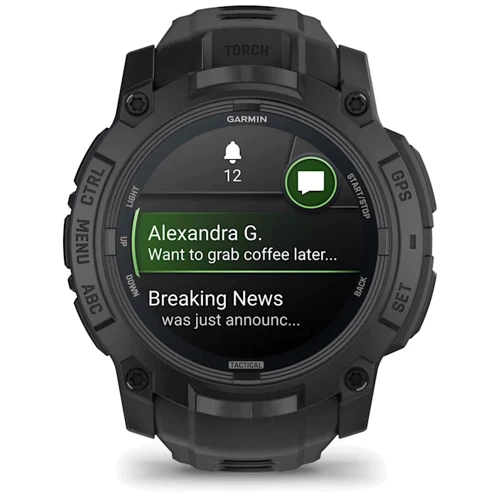 Смарт-часы Garmin Instinct 3 AMOLED 50mm Tactical Edition Black with Black Band (010-03020-50): Дисплей 1.3" AMOLED (416x416)