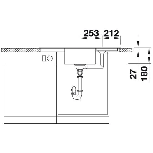 Blanco Zia 9E 514760 (шампань): Габариты чаши (ШxГxВ), см 34х43,1х18