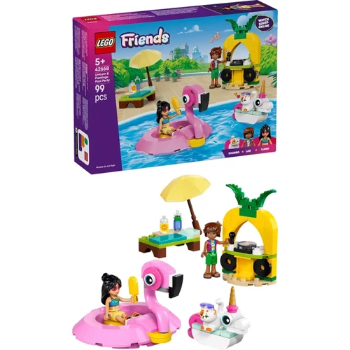 Конструктор LEGO Friends Вечеринка единорога и фламинго у бассейна (42658)