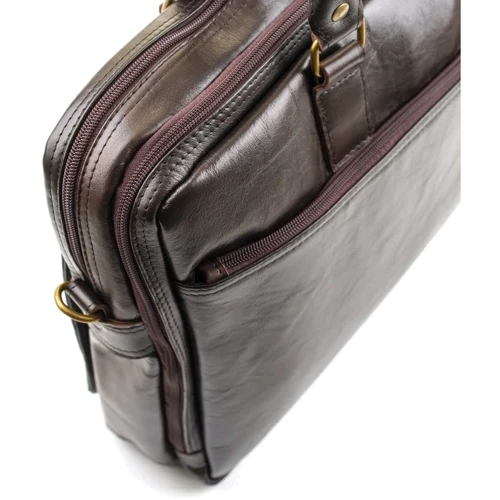 Сумка для ноутбуков Solier 17" DUNDEE Leather Case Brown (SL01Brown) фото 6