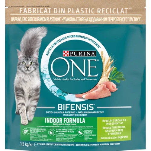 Сухой корм Purina One Indoor Purina ONE Indoor для взрослых кошек постоянно находящихся в помещении с индейкой 1.5 кг (7613035514669)
