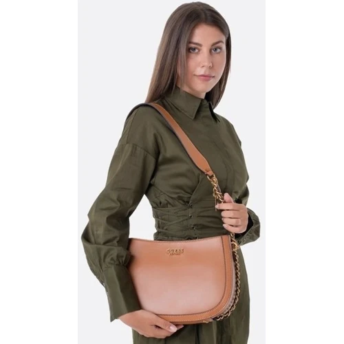 Женская сумка хобо GUESS ABEY HOBO коньячная (HWVB8558020-COG) фото 11