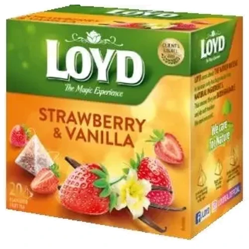 Чай Loyd фруктовий Strawberry and Vanilla полуниця та ваніль 20х2 г (3103570)