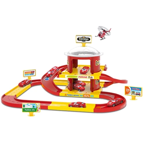 Гараж 2-этажный, 29 детали, транспорт (3 вида) (G74-75-7688)