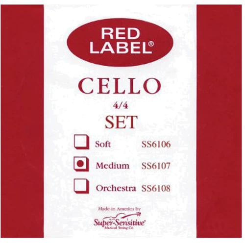 Струны для виолончели Super-Sensitive Red Label SS6107 (Medium)
